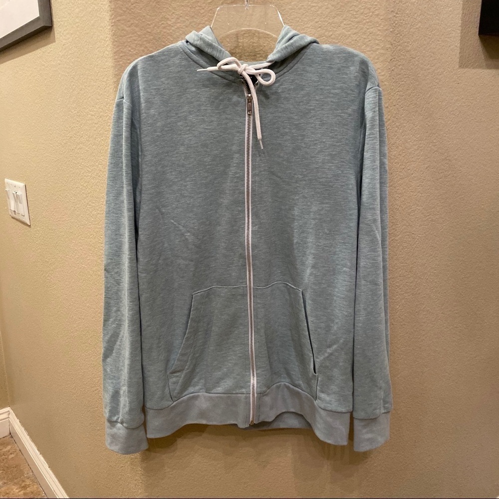H&M Light Mint Green Zip Up Hooded Jacket Size Small